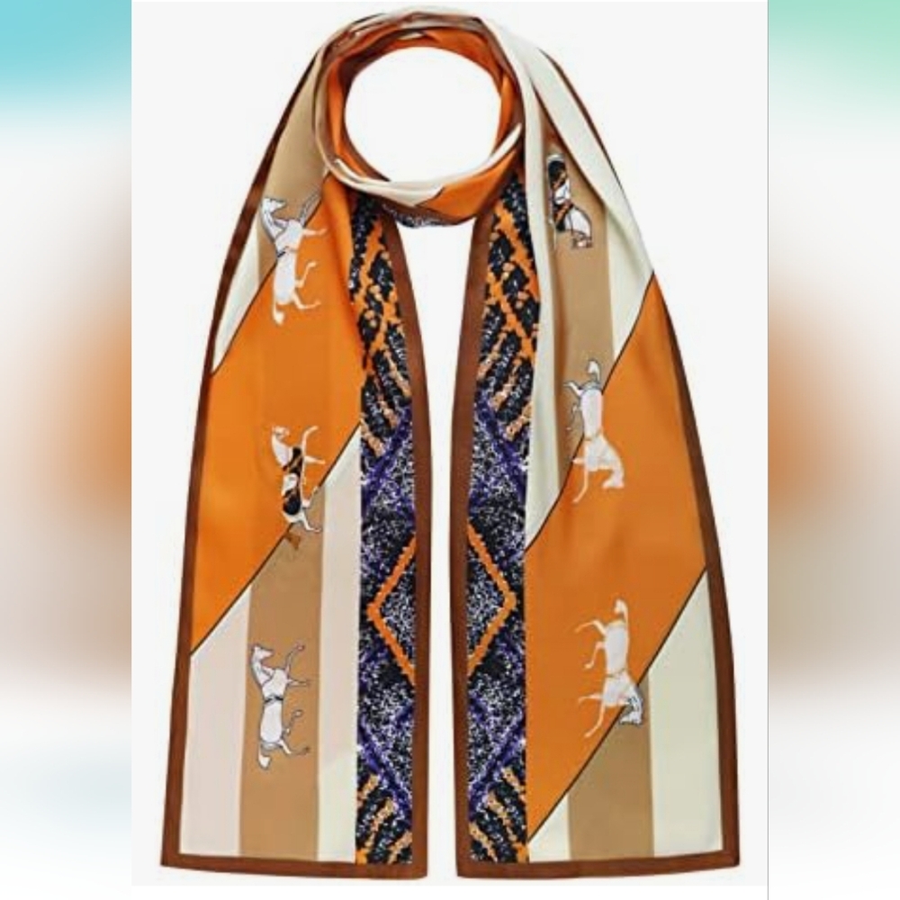Equestrian Silk Like New Neck Scarf